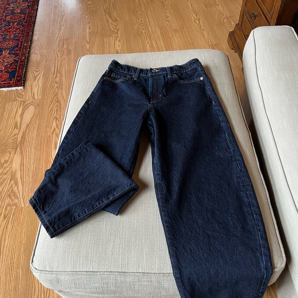 Banana Republic Women's High Rise barrel cut Navy Jeans